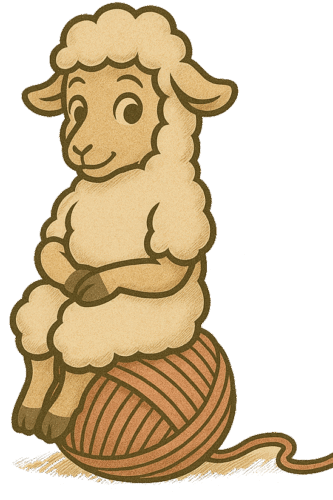 Sheep on Ball of Yarn